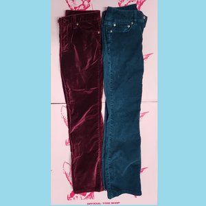Velvety (Red) & Corduroy (Teal) jeans set  in good condition,  Petite 4